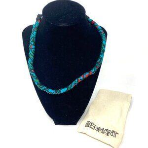 Remnant Braided Headband Blue Red Tropical Native Tribal Boho NWOT